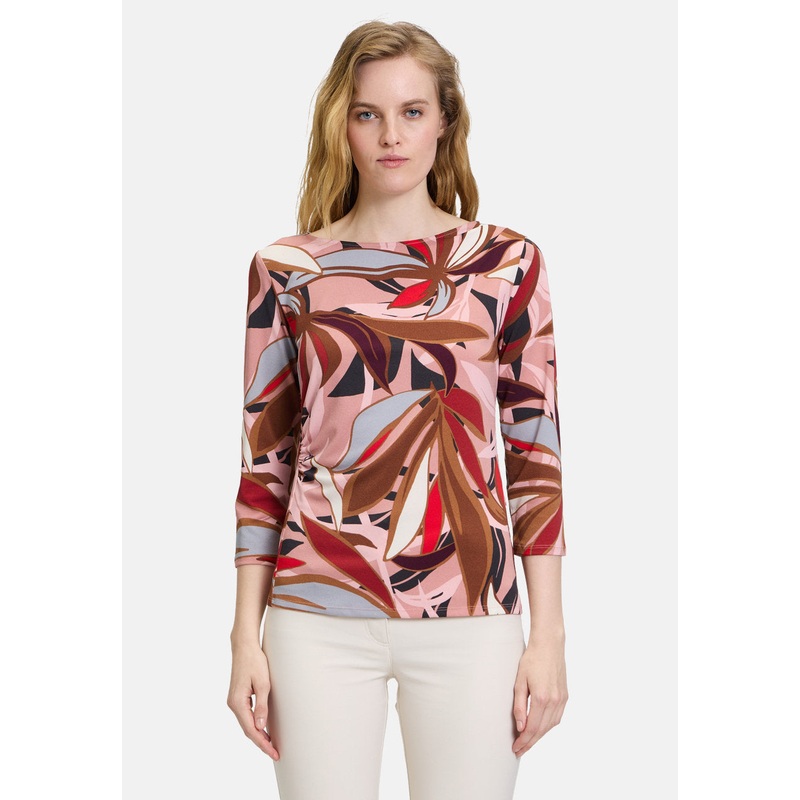 Printshirt Mit Raffung
