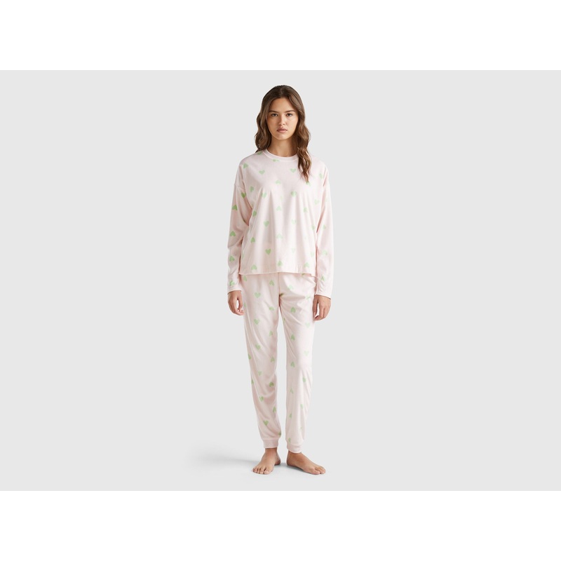 Pyjamas in Chenille with Hearts