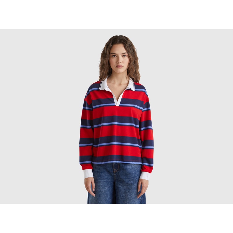 Striped Polo in Pure Cotton