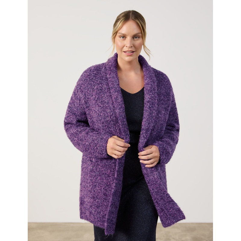 Casual Cardigan with A Boucl Finish