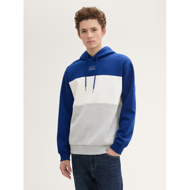Colour Block Hoodie with Print