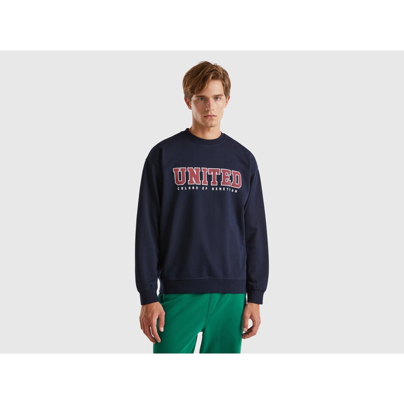 Crew Neck Sweatshirt with Logo Print