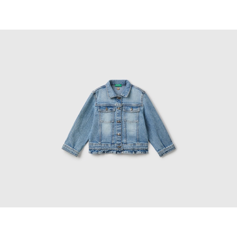 Denim Jacket with Ruffles