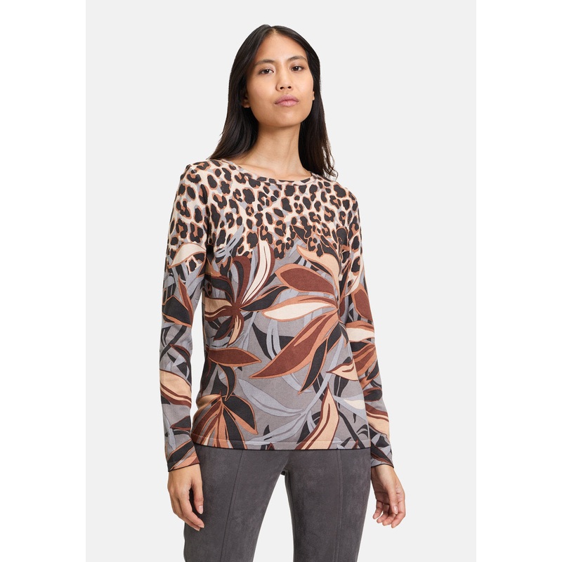Fine Knit Sweater with Print