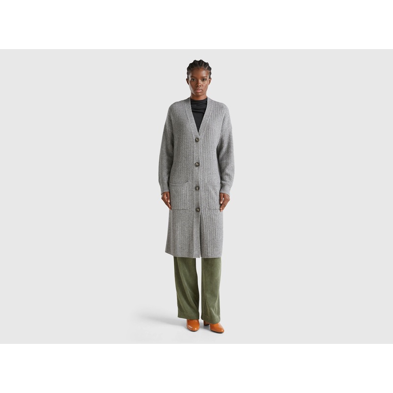 Long Cardigan in Wool Blend