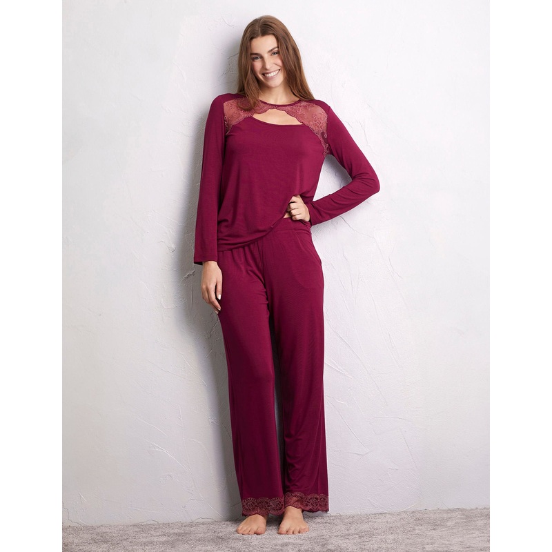 Long Trousers with Modal & Lace