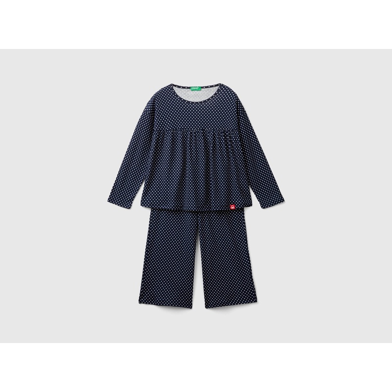 Loose-Fitting Polka-Dot Pyjamas in Organic Cotton