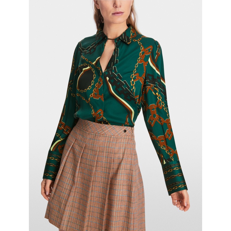 Silk Blouse with Chain Design