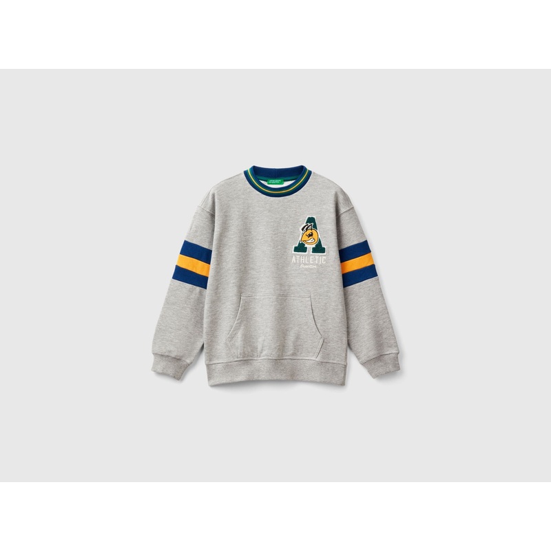 Sweatshirt with Embroidery in Cotton Blend