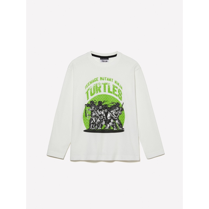 White T-Shirt with Teenage Mutant Ninja Turtles Print