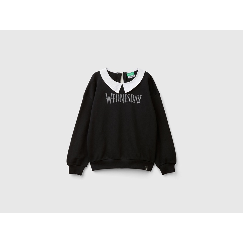 Black Wednesday Addams Collared Sweatshirt
