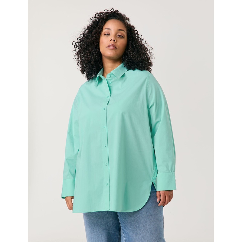 Cotton Blouse with Side Button Plackets