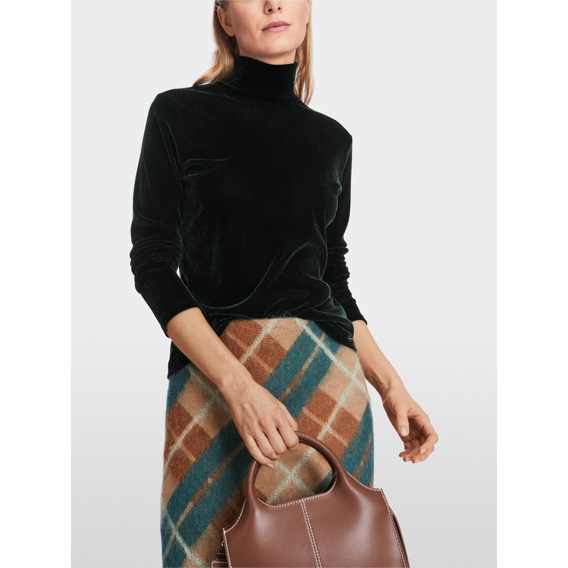 Figure-Hugging T-Shirt with Turtleneck