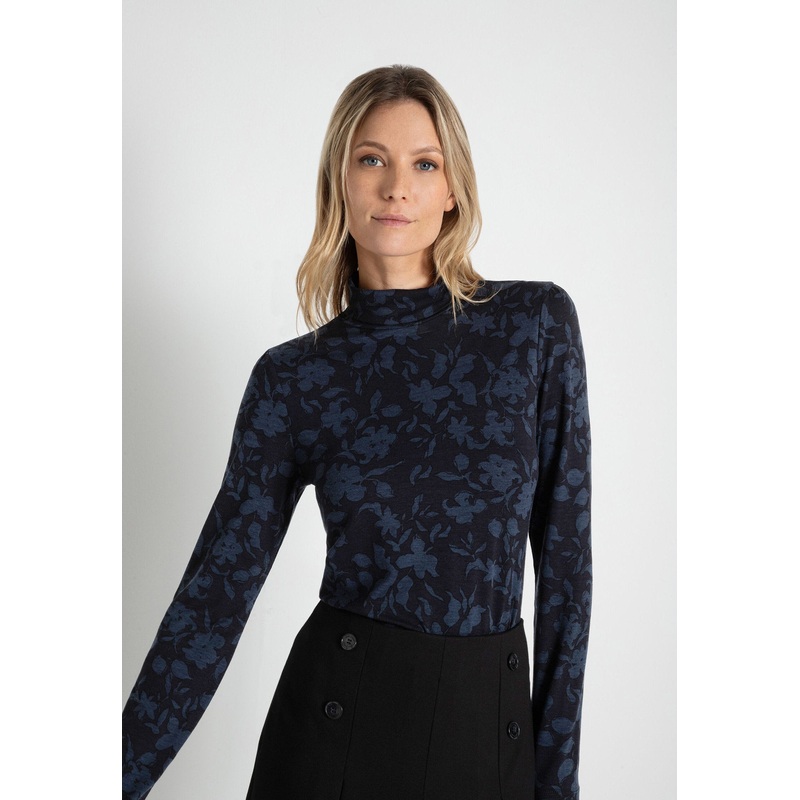 Floral Print Turtleneck Shirt
