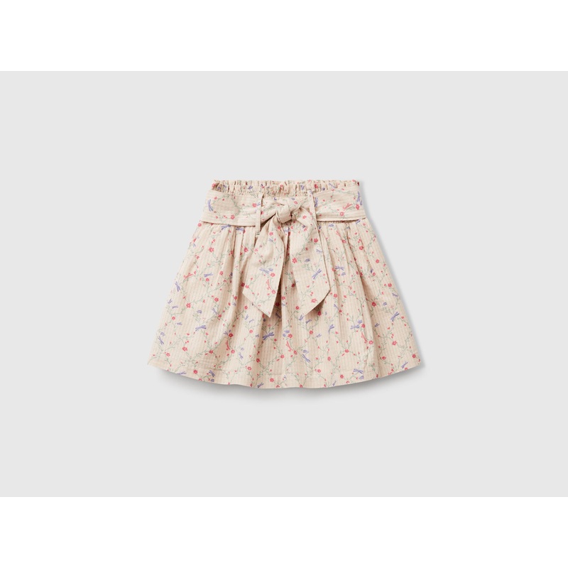 Floral Skirt with Sash