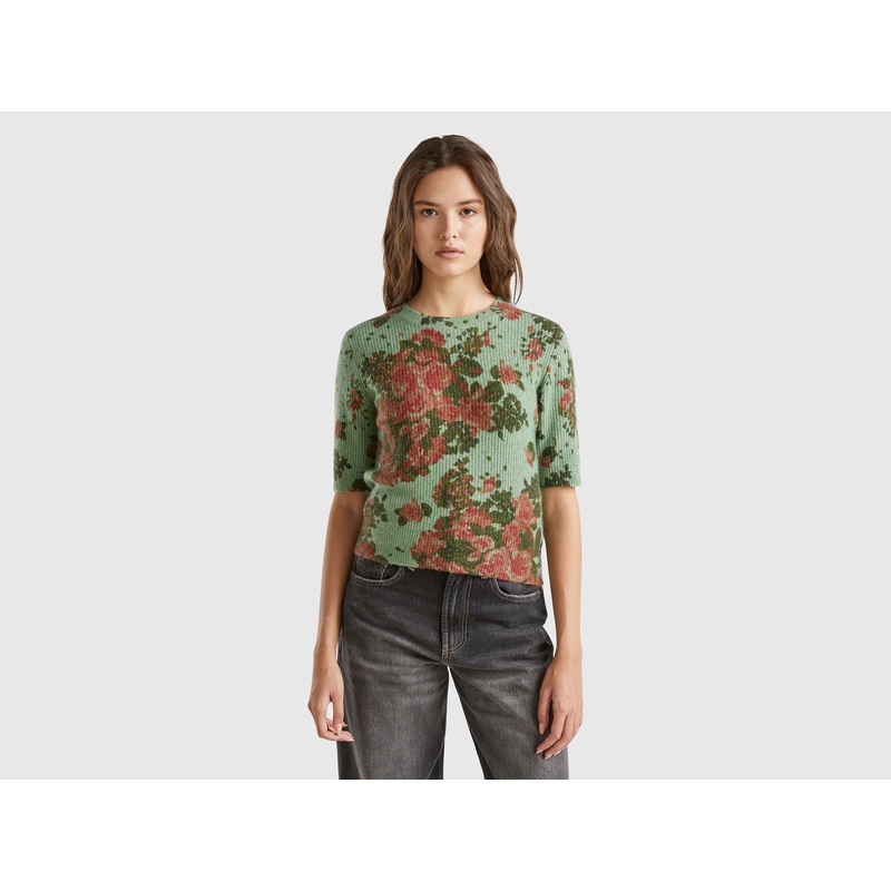 Floral Sweater in Recycled Yarn