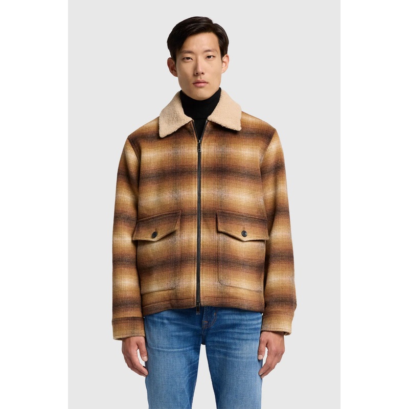 Jacket Wool with Sherpa Check