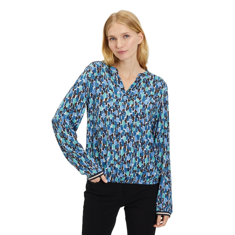 Multi-Colored Long Sleeve Blouse