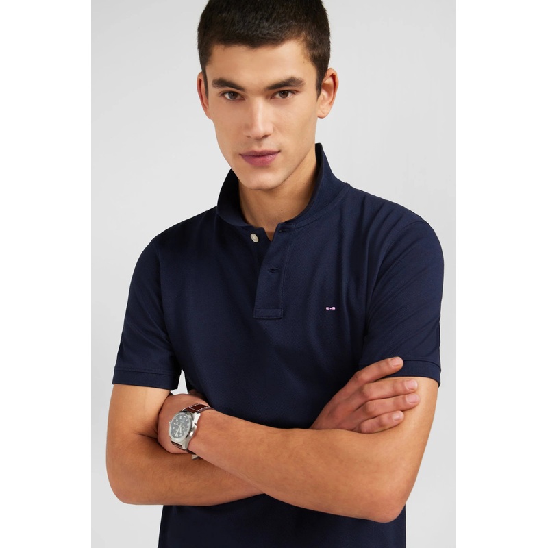 Navy Blue Stretch Pima Cotton Polo
