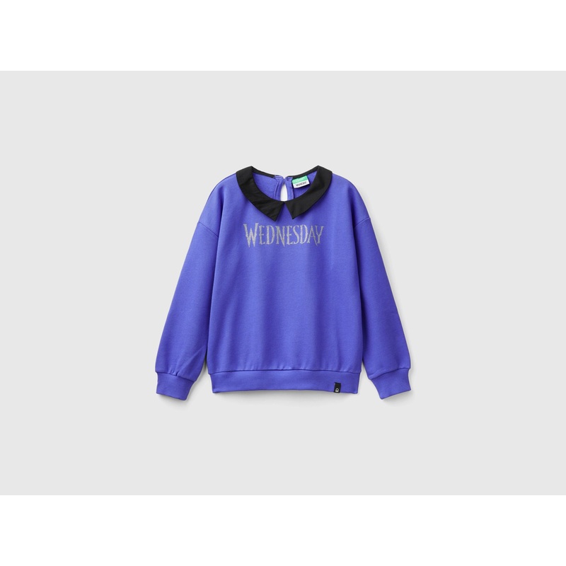 Purple Wednesday Addams Collared Sweatshirt