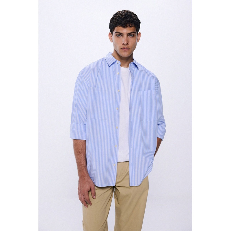 Shirt Oversize Papier with Stripes