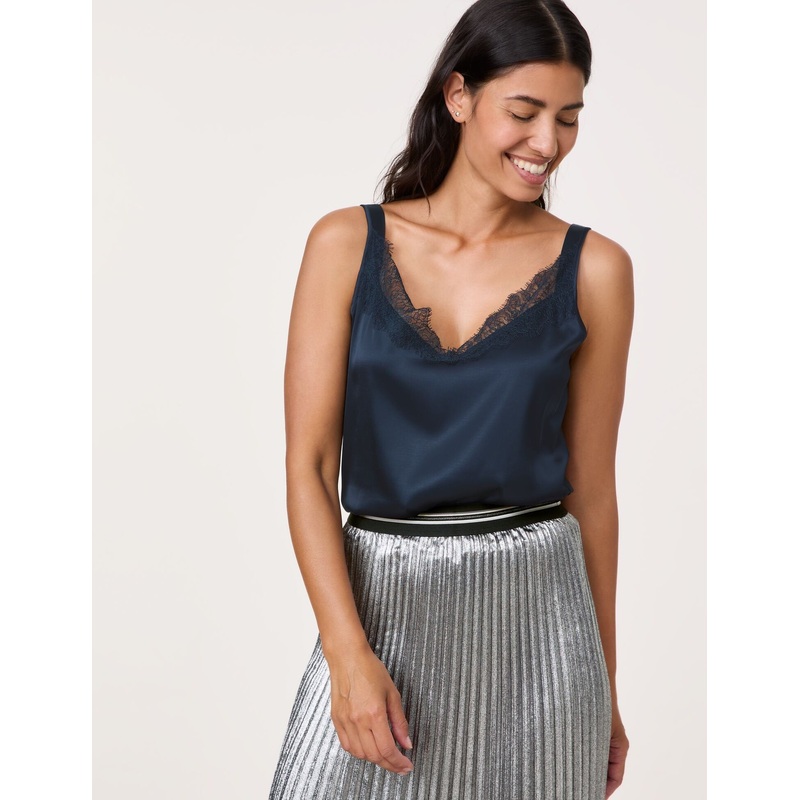 Top with Fabric Panelling and A Lace Trim