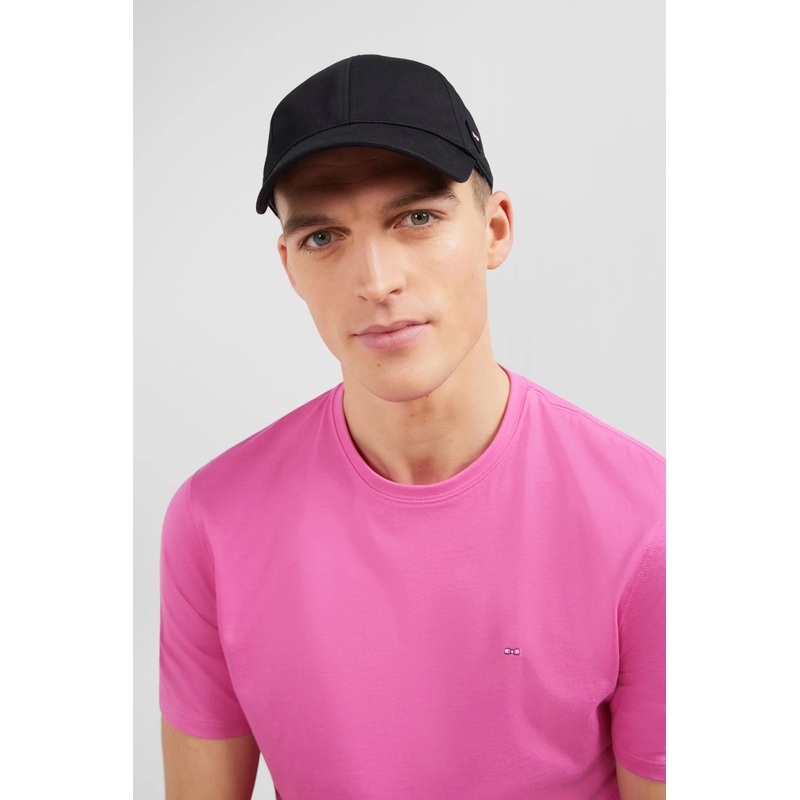 Unicolour Black Cotton Cap