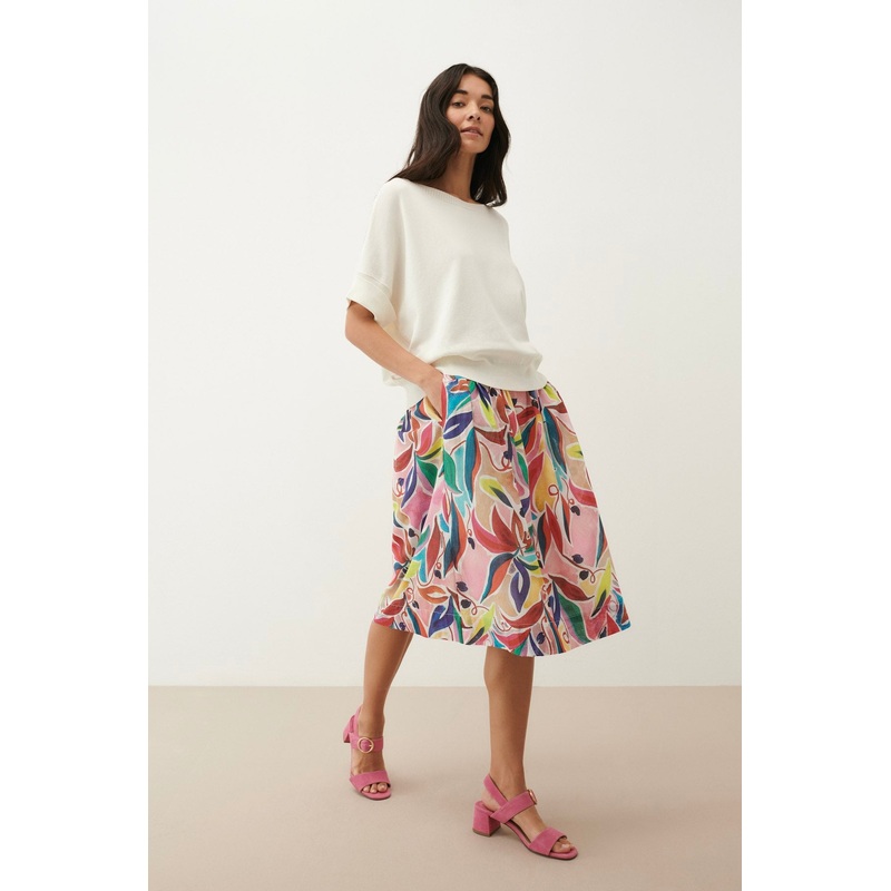 Wide Print Skirt