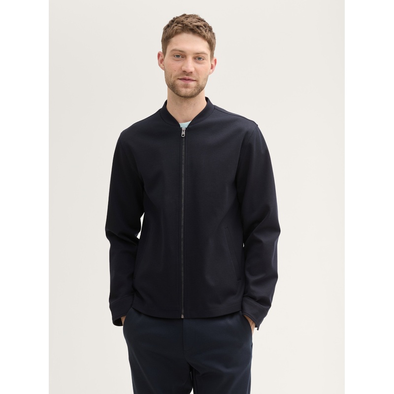 Bomber Jacket with Piqu Texture