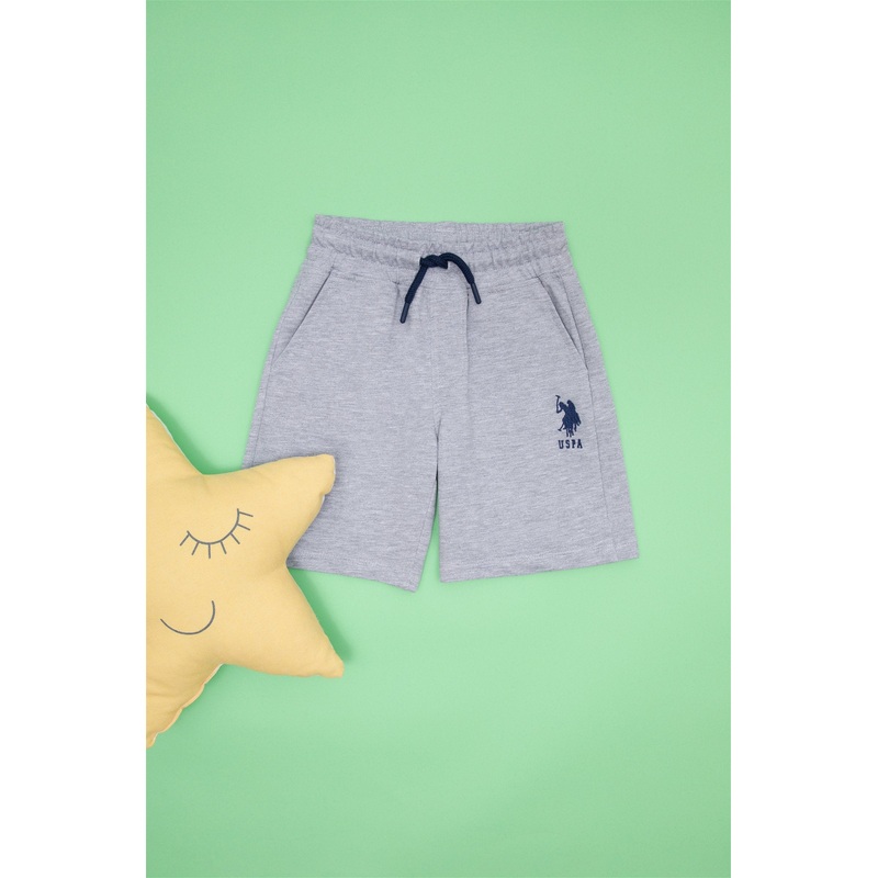 Boy's Gray Melange Knitted Shorts