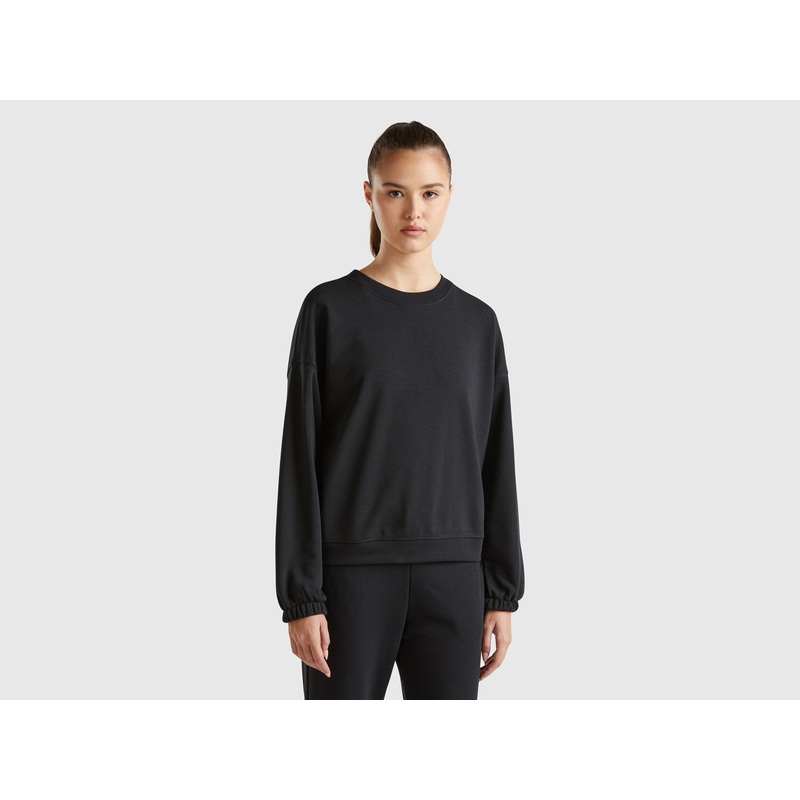 Crew Neck Sweatshirt in Cotton Blend