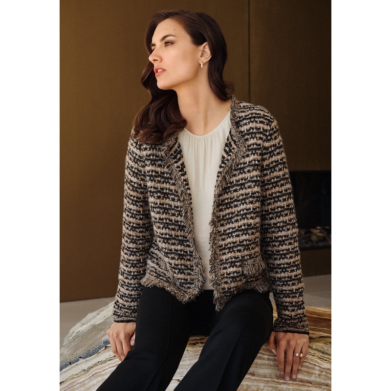 Knitted Cardigan with Fringes