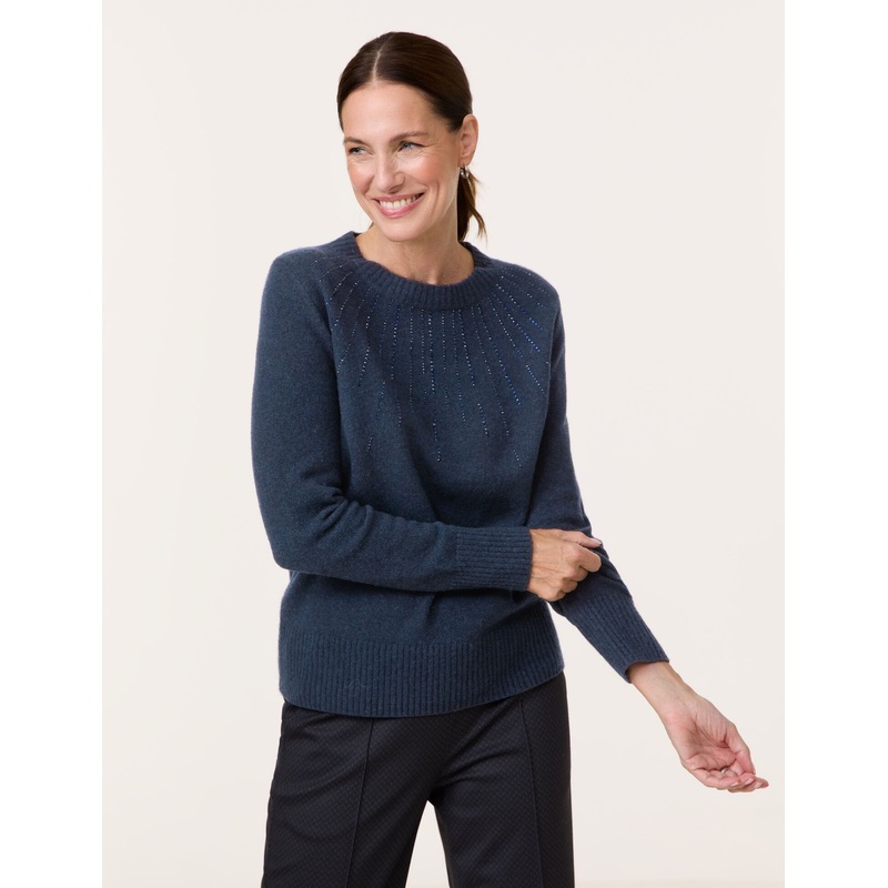 Knitted Jumper with Decorative Gemstones
