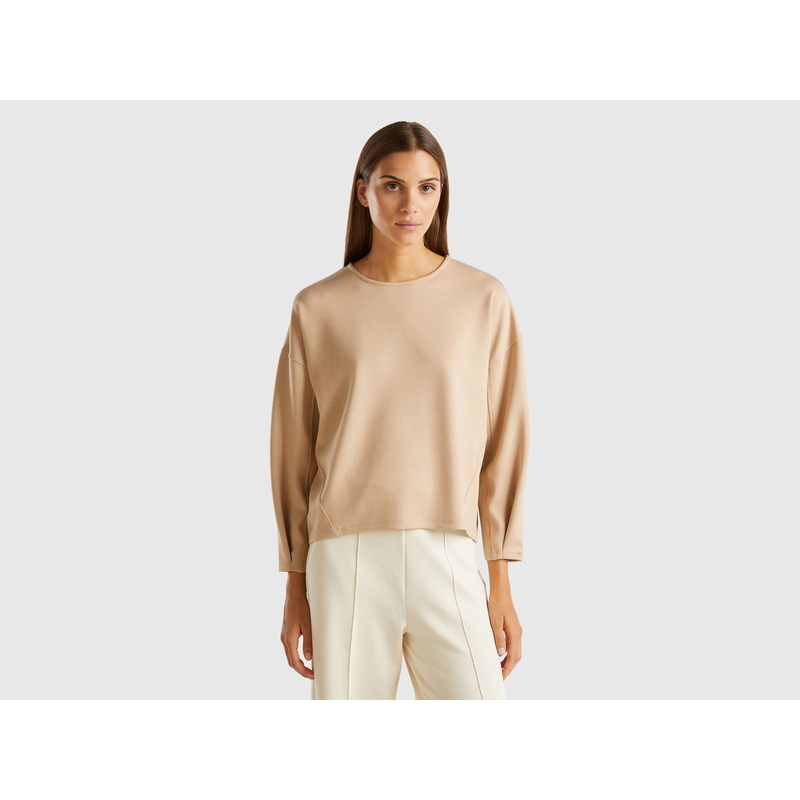 Lightweight Sweatshirt in Cotton and Modal Blend