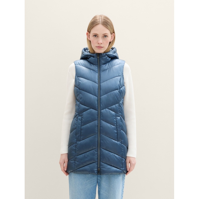 Long Quilted Waistcoat with A Hood