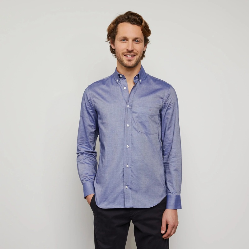 Navy Blue Cotton Shirt