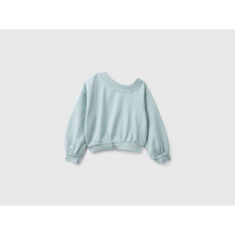 Sweatshirt with Uneven Neckline