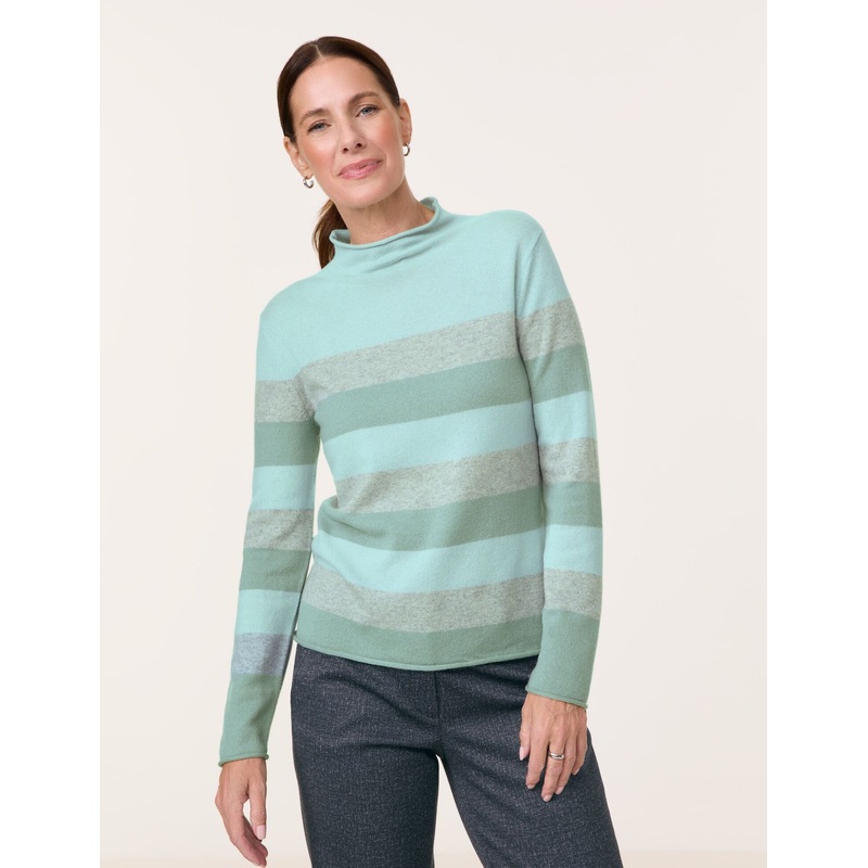 Wool Jumper with Block Stripes