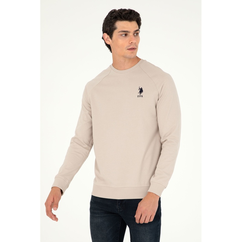 Beige Sweatshirt with Logo