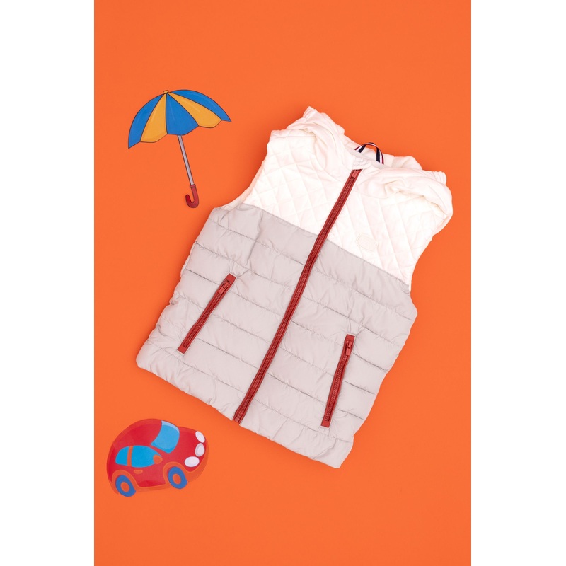 Beige Woven Vest