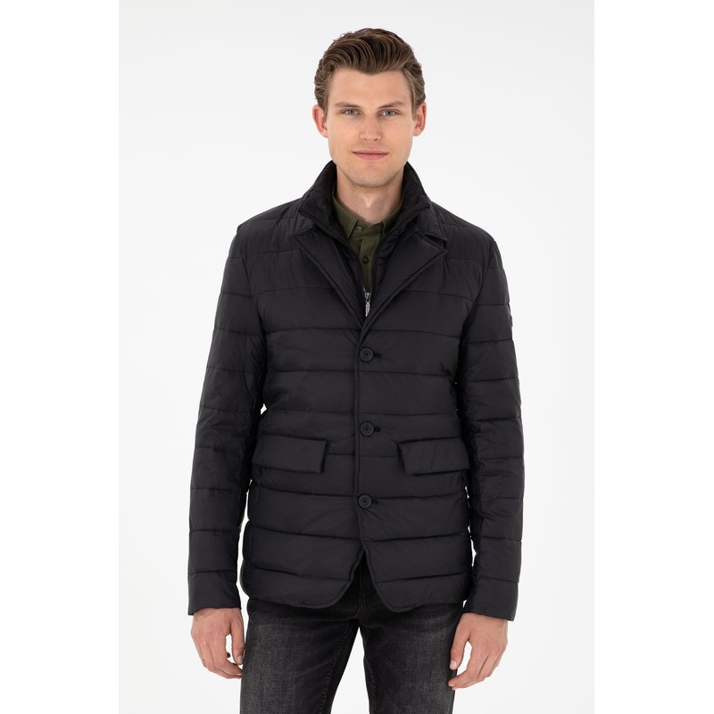 Black Quilted Puffer Coat
