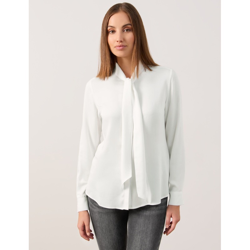 Blouse with Bow Collar