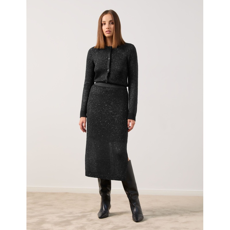Knitted Skirt with Sequins