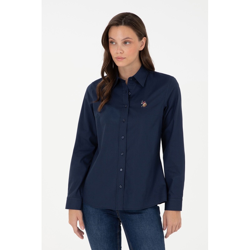 Navy Blue Woven Shirt Button Down