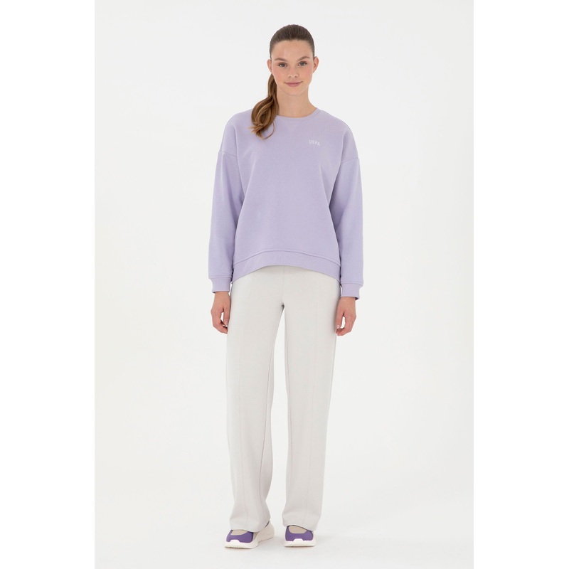 White Loose Fit Knitted Slip On Trousers
