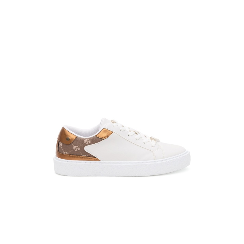 White Trainer Shoes with Side Design