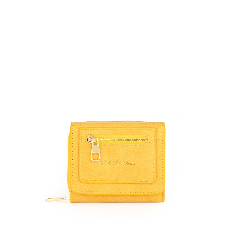Yellow Small Wallet with Zipper