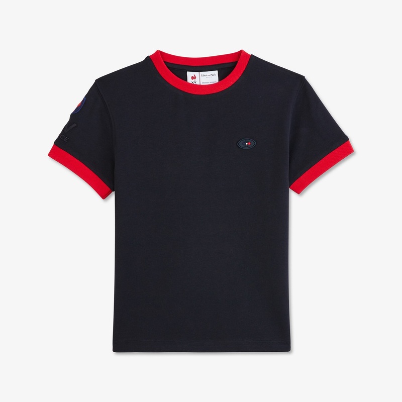 Dark Blue T-Shirt With French Rooster Screen Print On The Back