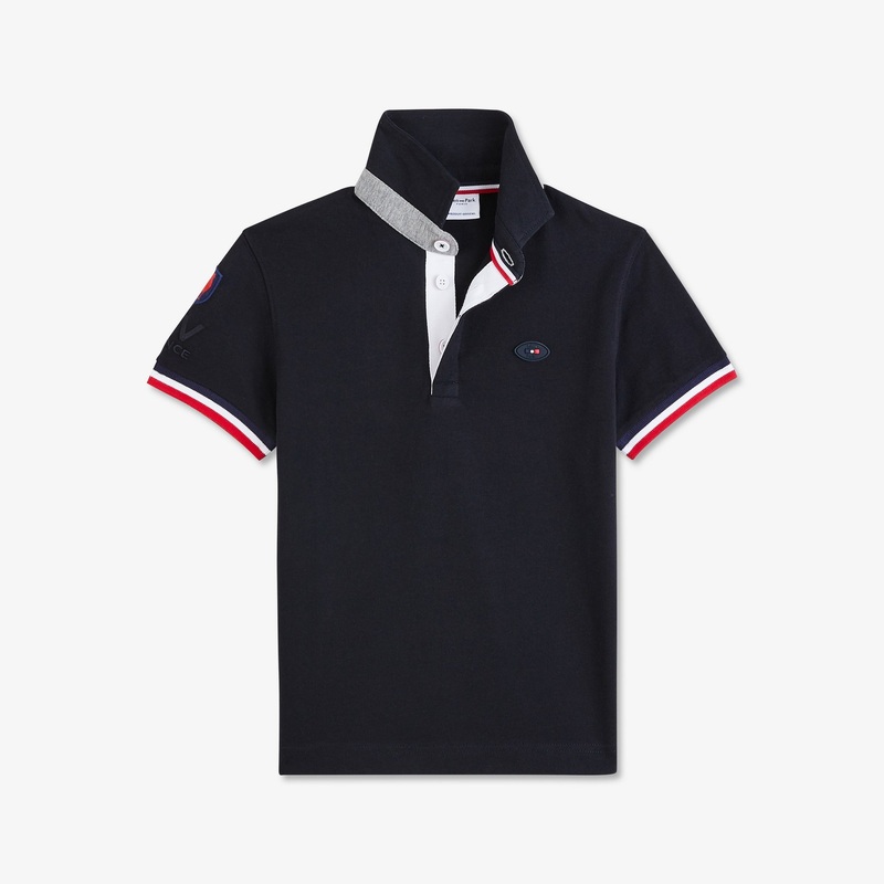 Dark Blue Tricolour Rugby Shirt With France XV Embroidery