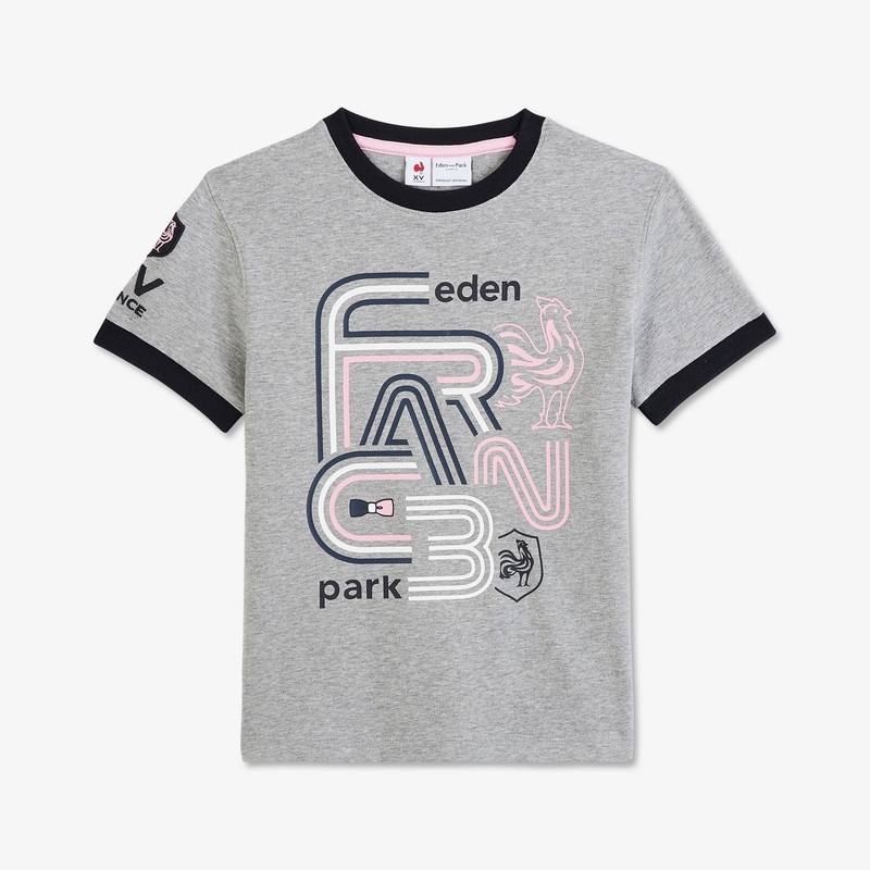 Grey T-Shirt With French Rooster Screen Print